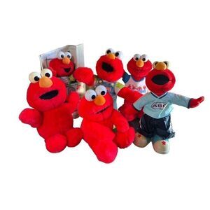 Vintage Talking Elmo Doll Collection Lot of 6 16" Animated Elmo's